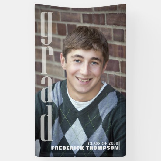 Moderne afstudeerfeest aangepaste foto spandoek (Verticaal)