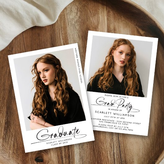Moderne afstudeerfeest Afstuderen fotoscript Kaart