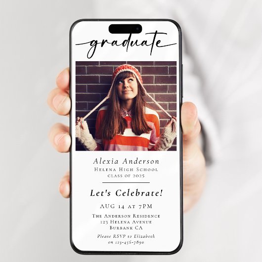 Moderne afstudeerfeest digitale website kaart