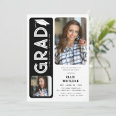 Moderne Afstudeerfeest Foto 2 Afstudeerfeest Kaart (Staand voorkant)