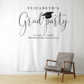 Moderne afstudeerfeest foto achtergrond wandkleed (In situ)