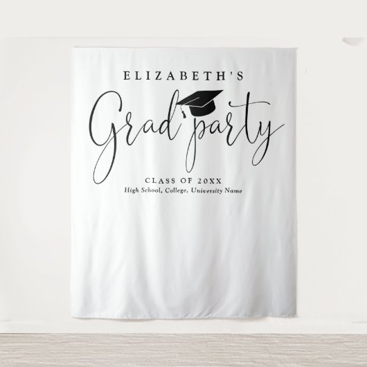 Moderne afstudeerfeest foto achtergrond wandkleed (Voorkant)