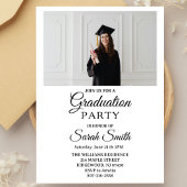 Moderne afstudeerfeest foto grad Evite Kaart