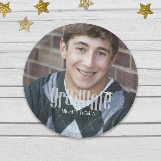 Moderne afstudeerfeest Foto op maat Papieren Bordje