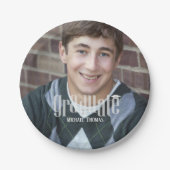 Moderne afstudeerfeest Foto op maat Papieren Bordje (Voorkant)