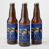 Moderne Afstudeerfeest Foto Weergave Bier Etiket (Flessen)