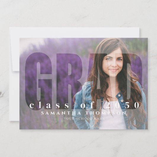 Moderne afstudeerfeest fotosjabloon kaart (Voorkant)