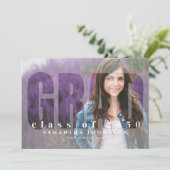 Moderne afstudeerfeest fotosjabloon kaart (Staand voorkant)