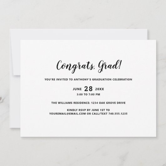 Moderne afstudeerfeest met zilveren overlay voor a kaart (Achterkant)