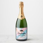 Moderne Afstudeerfeest Sparkling Wijnetiket (Voorkant)