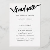 Moderne Afstudeerfeest Uitnodiging Goud (Achterkant)