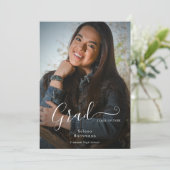 Moderne afstudeerfeest voor foto-Afstuderen script Kaart (Staand voorkant)