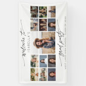 Moderne Afstudeerfeest Welkomstscript 13 Fotosamen Spandoek (Verticaal)
