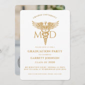 Moderne Afstudeerfeestje Goud Dokter Kaart (Voorkant / Achterkant)