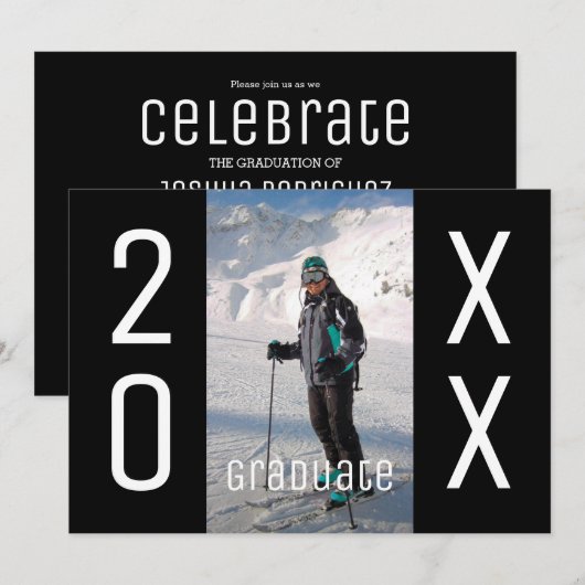 Moderne Afstudeerfoto 2025 Diploma-uitreiking Fees Kaart (Voorkant / Achterkant)