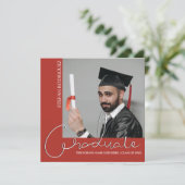 Moderne afstudeerfoto aankondiging (Staand voorkant)