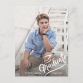 Moderne afstudeerfoto Afstudeerfeest Bedankt Briefkaart (Voorkant)