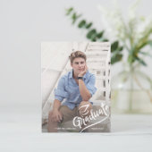 Moderne afstudeerfoto Afstudeerfeest Bedankt Briefkaart (Staand voorkant)