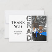 Moderne afstudeerfoto afstuderen bedankkaart (Voorkant)