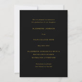 Moderne Afstudeerfoto Arch Goud Schrift Afstuderen Aankondiging (Achterkant)