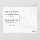 Moderne afstudeerfoto bedankje briefkaart (Achterkant)