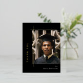 Moderne Afstudeerfoto Bedankt Folie Uitnodiging Briefkaart (Staand Voorkant)
