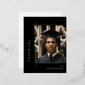 Moderne Afstudeerfoto Bedankt Folie Uitnodiging Briefkaart (Voorkant / Achterkant)