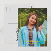Moderne afstudeerfoto briefkaart - Minimale aankon (Voorkant / Achterkant)