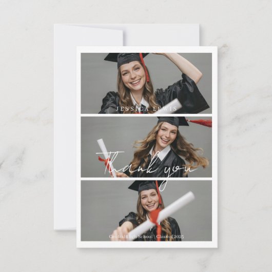 Moderne Afstudeerfoto Collage Afstuderen Bedankkaart (Voorkant)