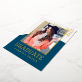 Moderne Afstudeerfoto  Folie Uitnodiging (Gedraaid)