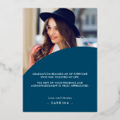 Moderne Afstudeerfoto  Folie Uitnodiging (Achterkant)