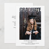 Moderne afstudeerfoto graduatie kaart (Voorkant / Achterkant)