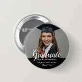 Moderne afstudeerfoto klas jaar afstuderen ronde button 5,7 cm (Voorkant /achterkant)