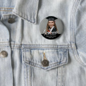 Moderne afstudeerfoto klas jaar afstuderen ronde button 5,7 cm (In situ)