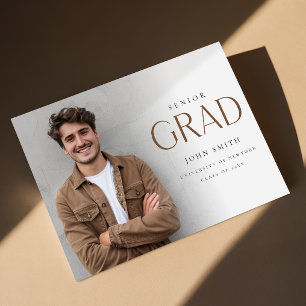 Moderne Afstudeerfoto Master Afstudeeraankondiging Briefkaart
