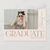 Moderne afstudeerfoto met vette letter graduate Pa Aankondigingskaart (Voorkant)