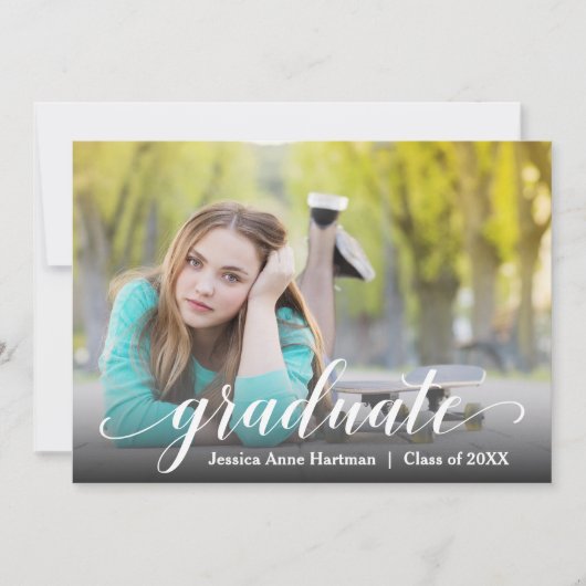 Moderne Afstudeerfoto Script Aankondiging (Voorkant)