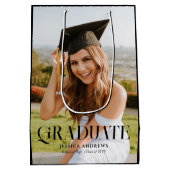 Moderne afstudeerfoto Script Afstuderen Medium Cadeauzakje (Achterkant)