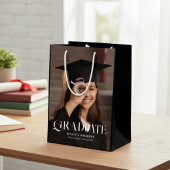Moderne afstudeerfoto Script Afstuderen Medium Cadeauzakje