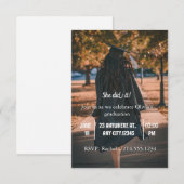 Moderne afstudeerfoto uitnodiging voor haar | (Voorkant / Achterkant)