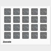 Moderne afstudeerhoed Doodle Afstudeerjaar Vierkante Sticker (Vel)