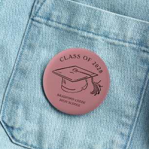 Moderne afstudeerhoed Doodle Klas van afstuderen Ronde Button 5,7 Cm