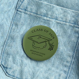 Moderne afstudeerhoed Doodle Klas van afstuderen Ronde Button 5,7 Cm