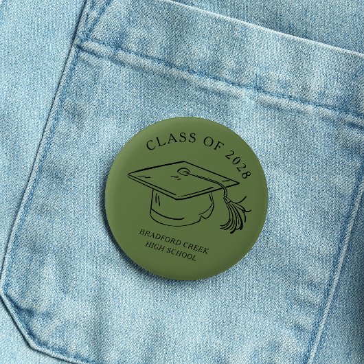 Moderne afstudeerhoed Doodle Klas van afstuderen Ronde Button 5,7 Cm