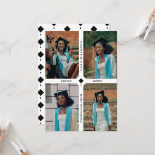 Moderne afstudeerhoed multi-foto afstudeerkaart kaart