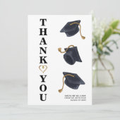 Moderne afstudeerkap Hartelijk dank Bedankkaart (Staand voorkant)