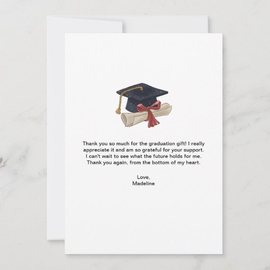 Moderne afstudeerkap Hartelijk dank Bedankkaart (Achterkant)
