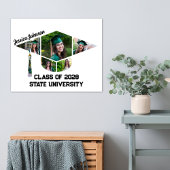 Moderne afstudeerkap vorm fotocollage poster