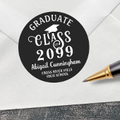 Moderne Afstudeerklasse Fancy Jaar Aangepaste Kleu Ronde Sticker