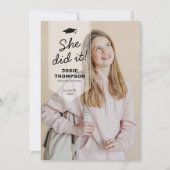 Moderne afstudeerlint foto afstuderen aankondiging (Voorkant)